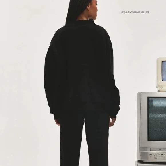 PARKE Varsity Nostalgia Mockneck Black + White NWT - Picture 7 of 7